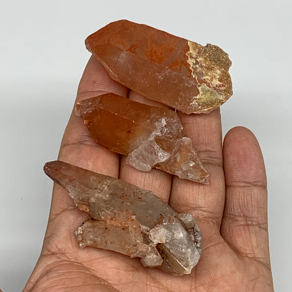 70.1g, 2"-2.3", 3pcs, Natural Red Quartz Crystal Terminated @Morocco, B11377