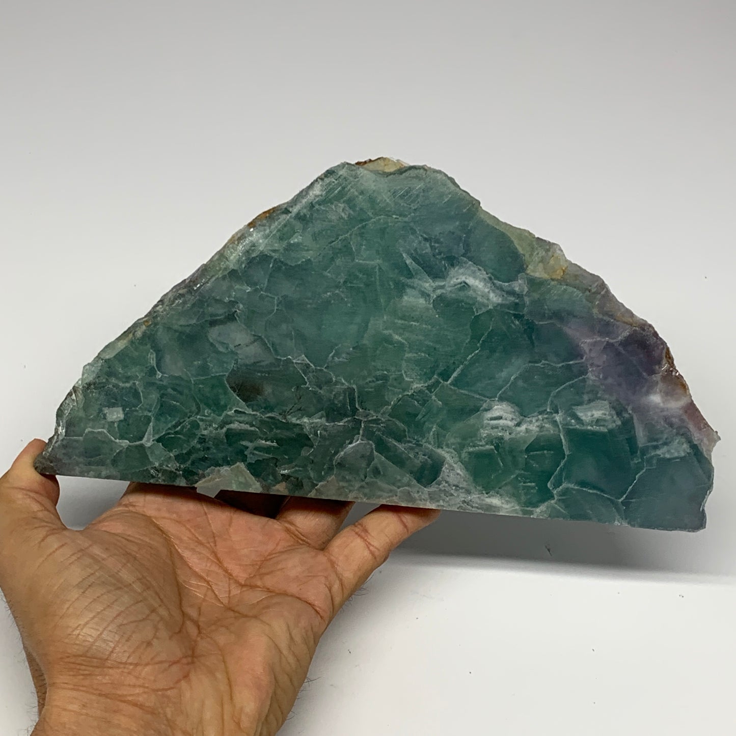 955g, 9.25"x4.4"x0.8", Natural Untreated Fluorite Slab Crystal @Mexico, B18627