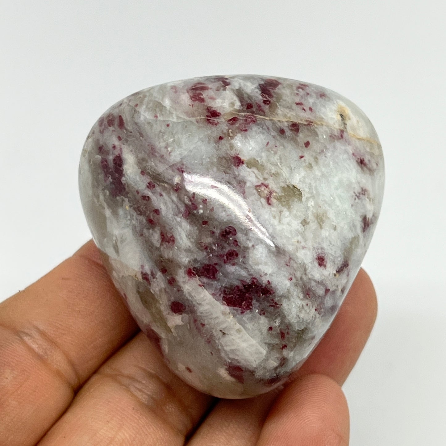 116.5g,2"x1.9"x1.4" Tourmaline Rubellite Palm-Stone Reiki @Madagascar,B21009