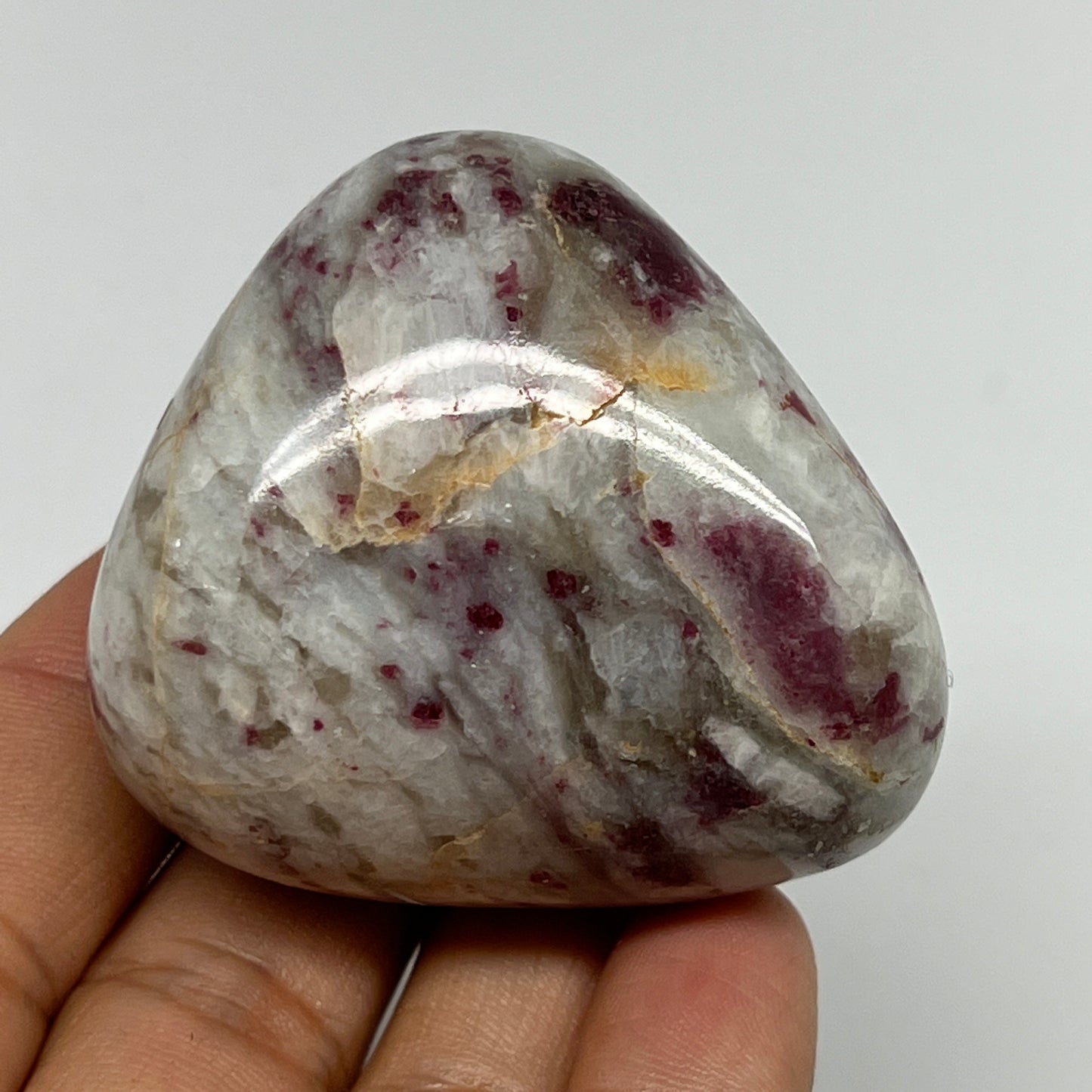 116.5g,2"x1.9"x1.4" Tourmaline Rubellite Palm-Stone Reiki @Madagascar,B21009