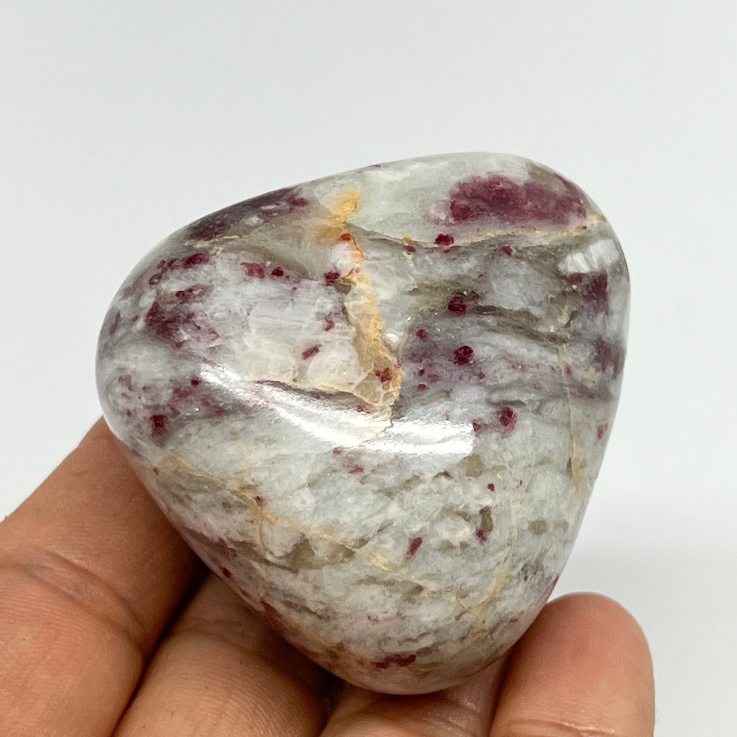 116.5g,2"x1.9"x1.4" Tourmaline Rubellite Palm-Stone Reiki @Madagascar,B21009