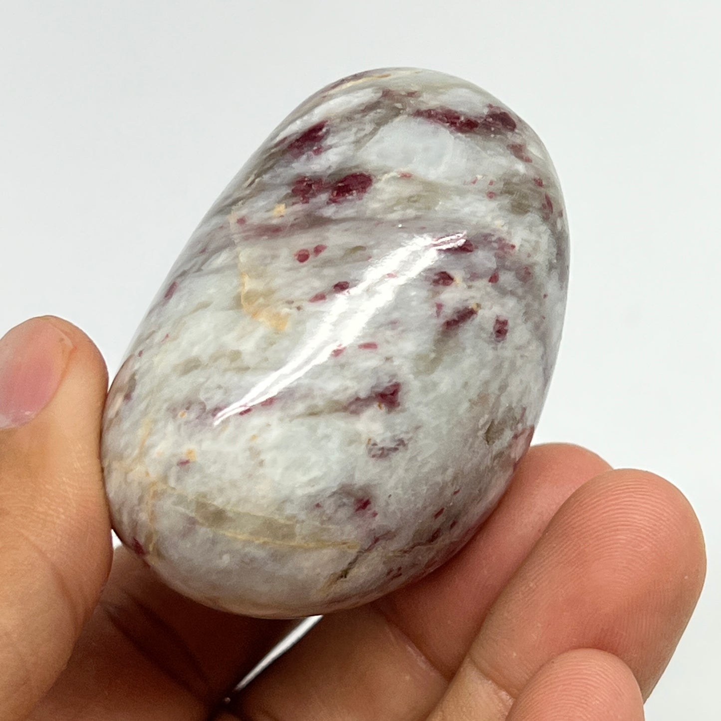 116.5g,2"x1.9"x1.4" Tourmaline Rubellite Palm-Stone Reiki @Madagascar,B21009