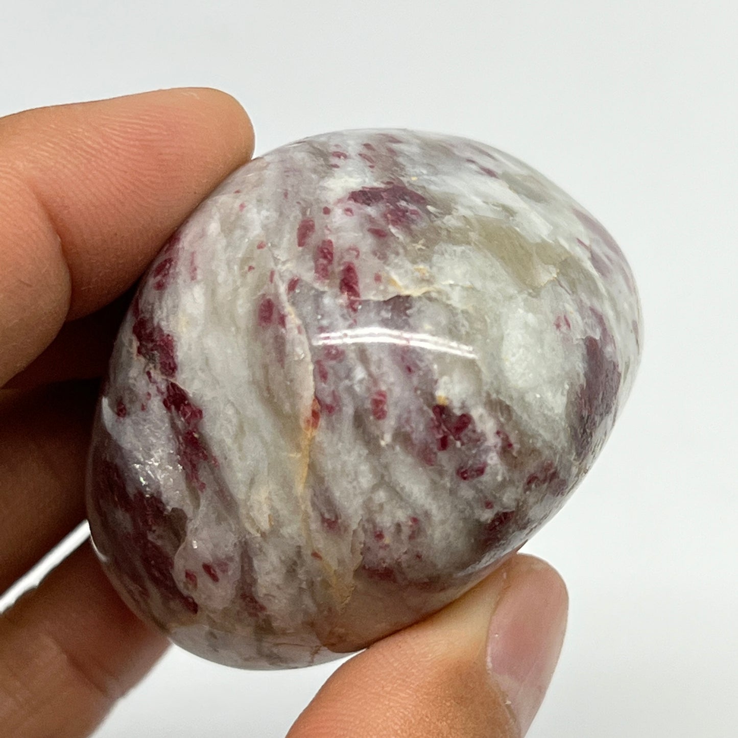 116.5g,2"x1.9"x1.4" Tourmaline Rubellite Palm-Stone Reiki @Madagascar,B21009