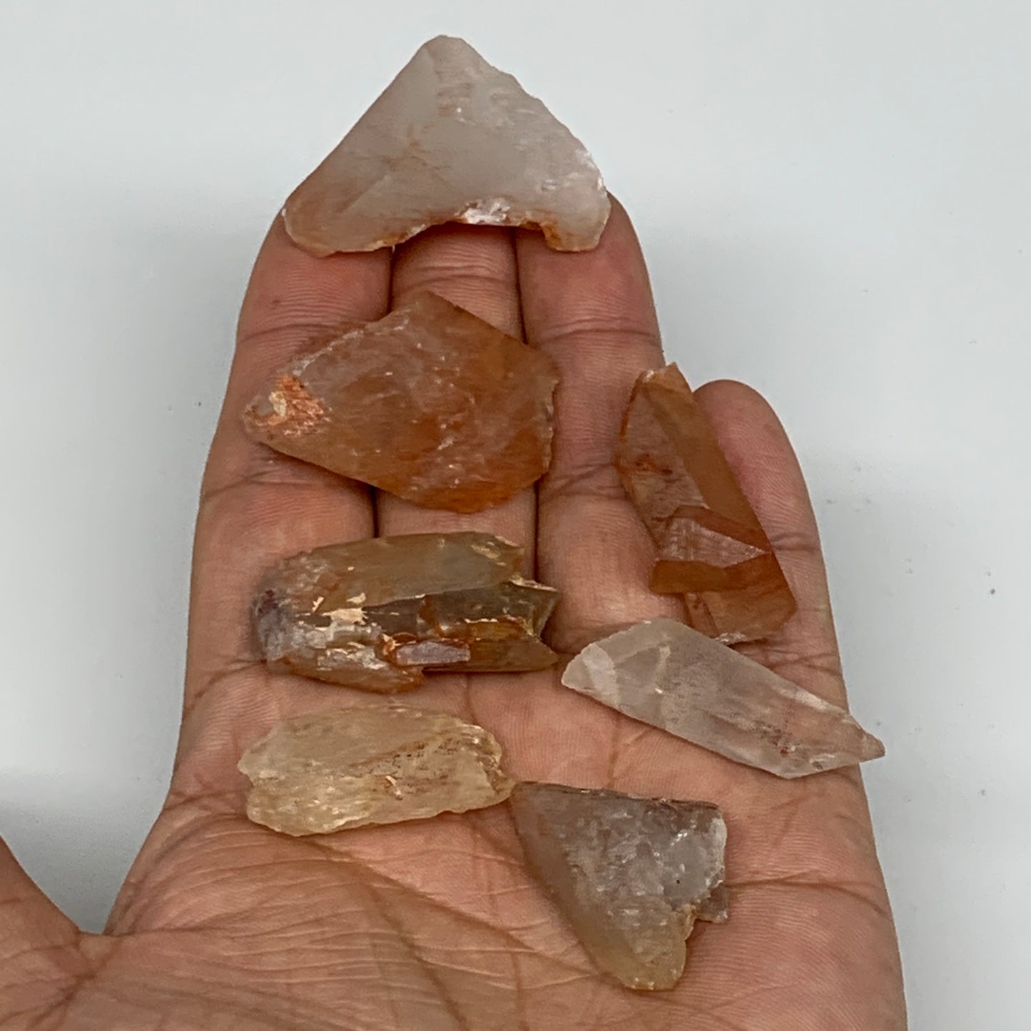 61.7g, 1.2"-1.4", 7pcs, Natural Red Quartz Crystal Terminated @Morocco, B11380