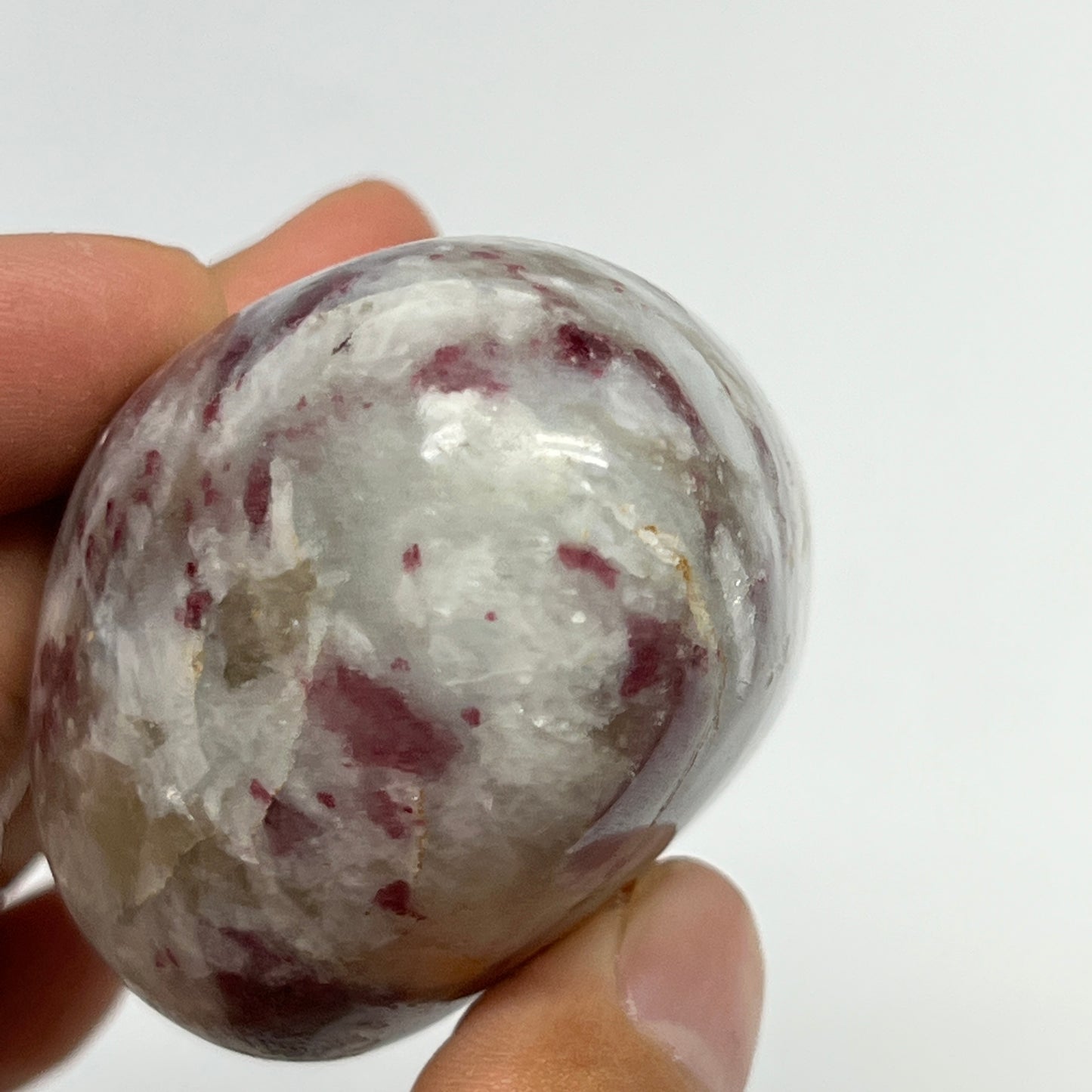 116.5g,2"x1.9"x1.4" Tourmaline Rubellite Palm-Stone Reiki @Madagascar,B21009