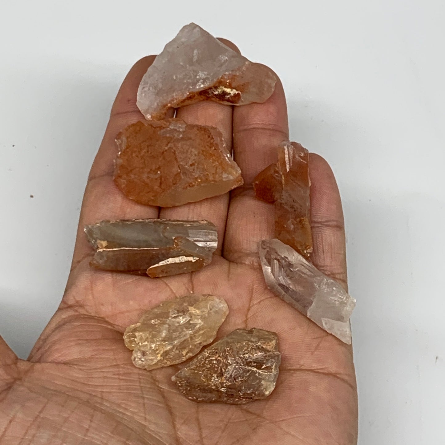 61.7g, 1.2"-1.4", 7pcs, Natural Red Quartz Crystal Terminated @Morocco, B11380