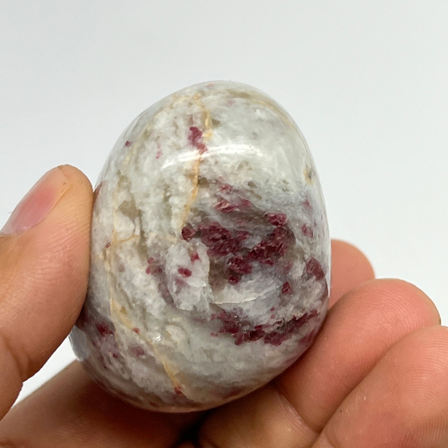 116.5g,2"x1.9"x1.4" Tourmaline Rubellite Palm-Stone Reiki @Madagascar,B21009