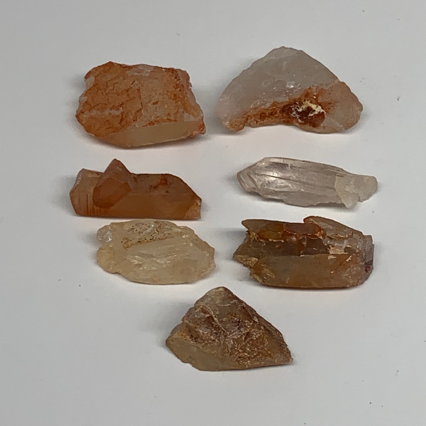 61.7g, 1.2"-1.4", 7pcs, Natural Red Quartz Crystal Terminated @Morocco, B11380