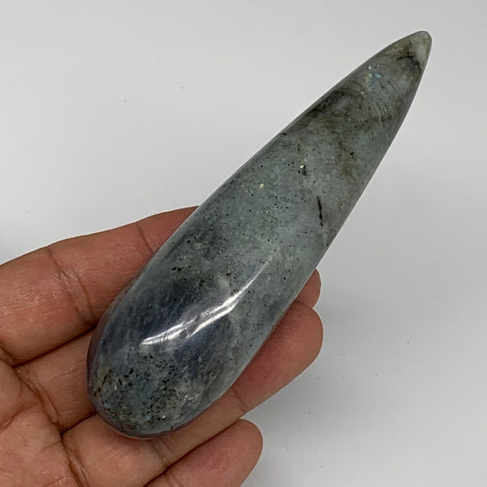 127.4g,4.2"x1.2" Natural Labradorite Wand Stick, Home Decor, Collectible, B6005