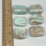 203.8g, 1.2"-1.6", 6pcs, Blue Aragonite Tumbled Stones @Afghanistan, B26668