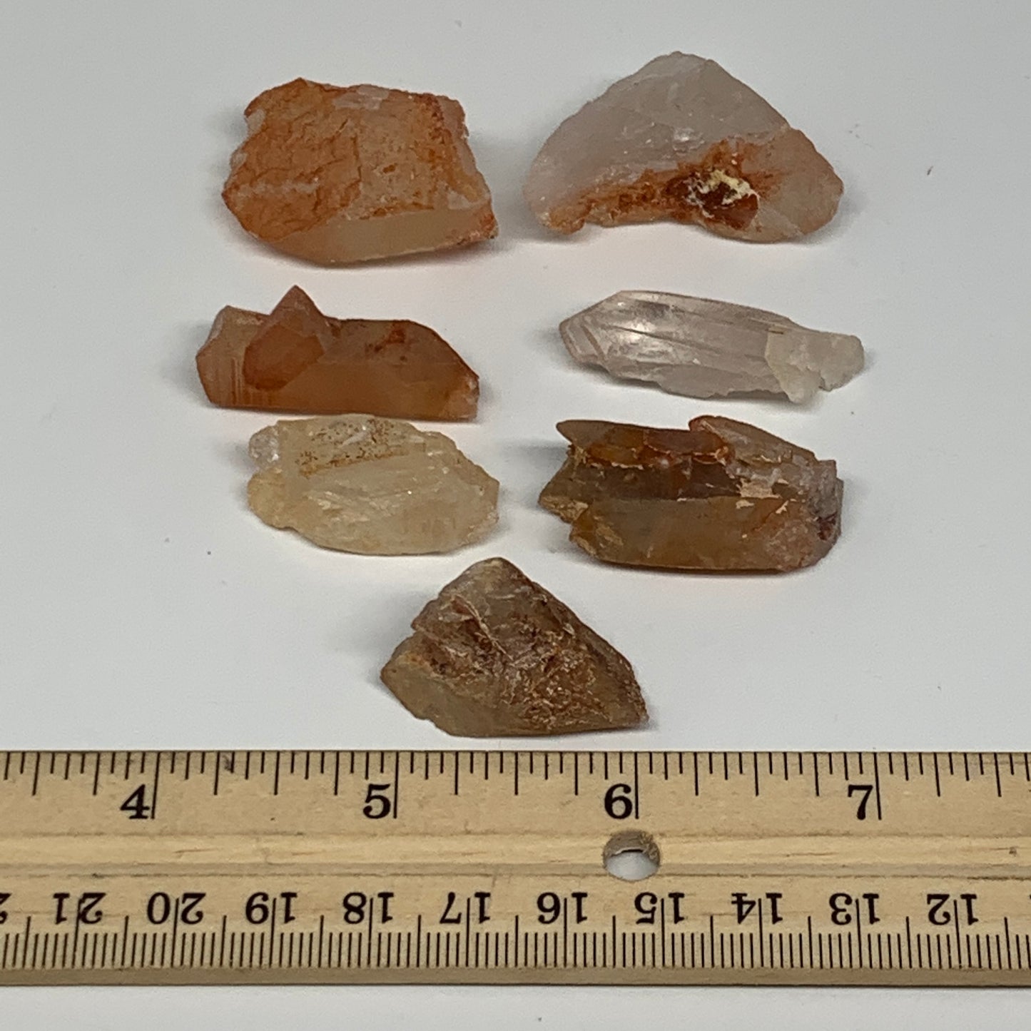 61.7g, 1.2"-1.4", 7pcs, Natural Red Quartz Crystal Terminated @Morocco, B11380
