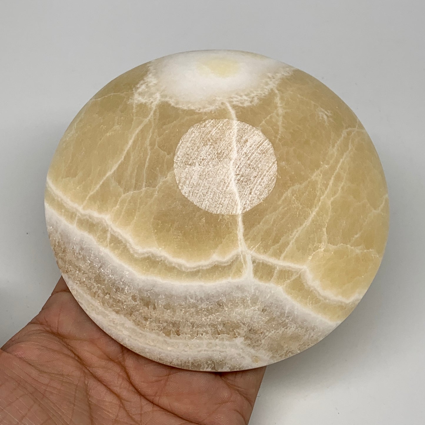 874g, 4pcs set, 4.4"-4.7" Round Onyx Bowl Handmade from Morocco, B8887