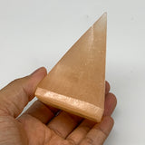 210g, 3.4"x2"  Orange Selenite/Satin Spar Pyramid Crystal @Morocco, B24221