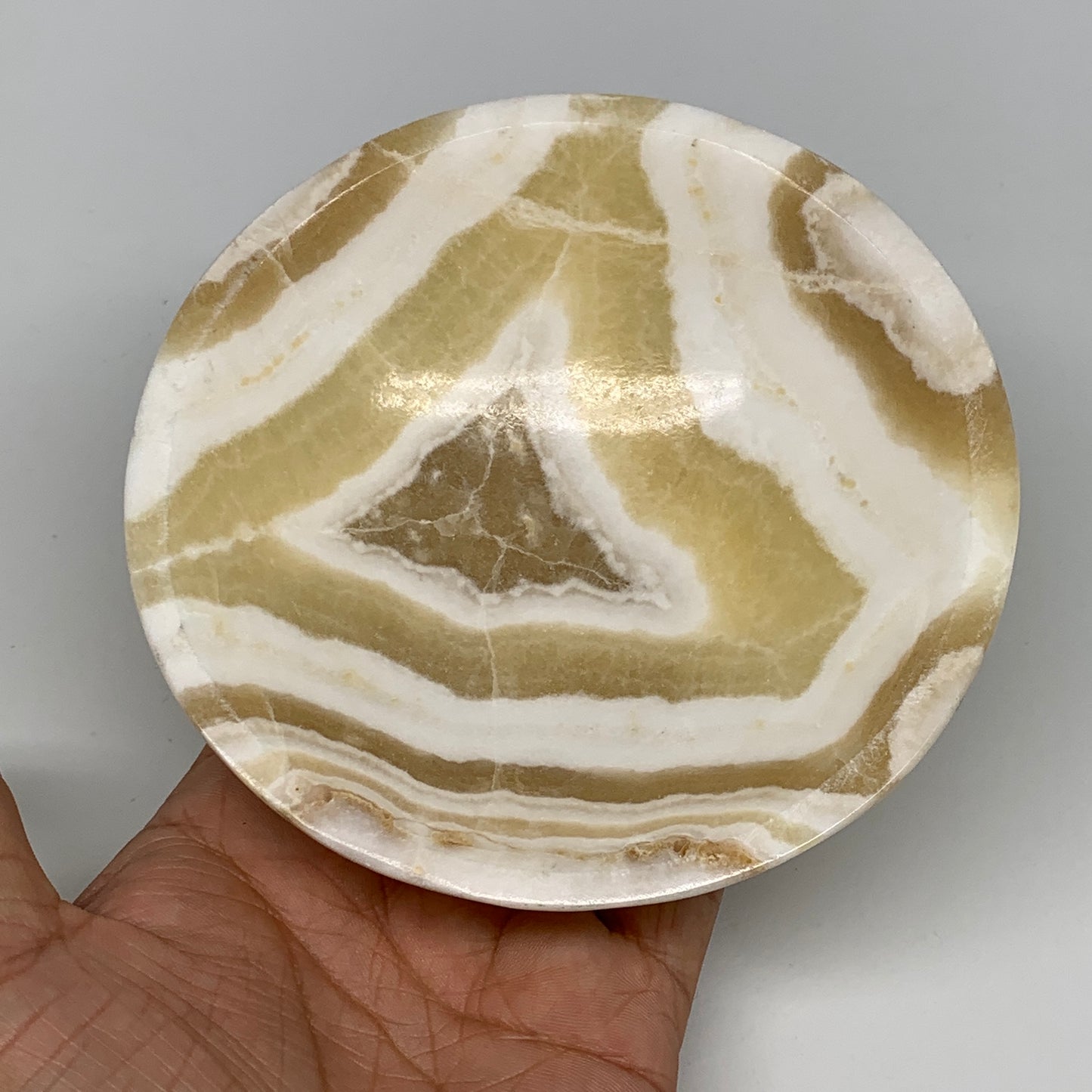 874g, 4pcs set, 4.4"-4.7" Round Onyx Bowl Handmade from Morocco, B8887