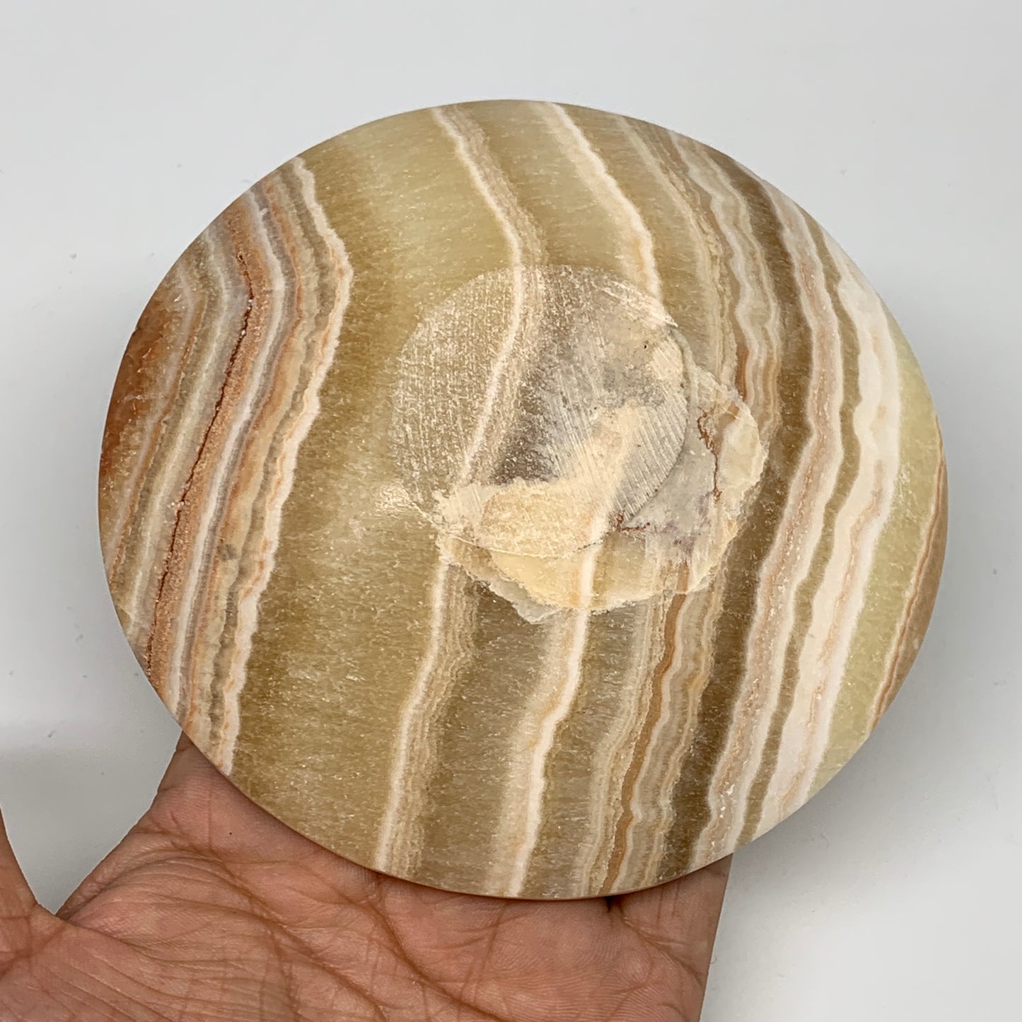 874g, 4pcs set, 4.4"-4.7" Round Onyx Bowl Handmade from Morocco, B8887