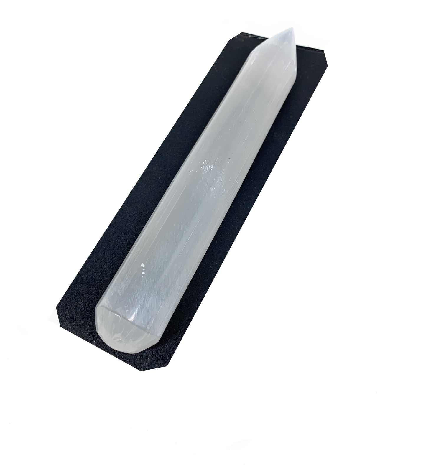 1pc, 75g-135g, 6" Natural Solid Selenite Crystal Wand Massage Stick, B8892