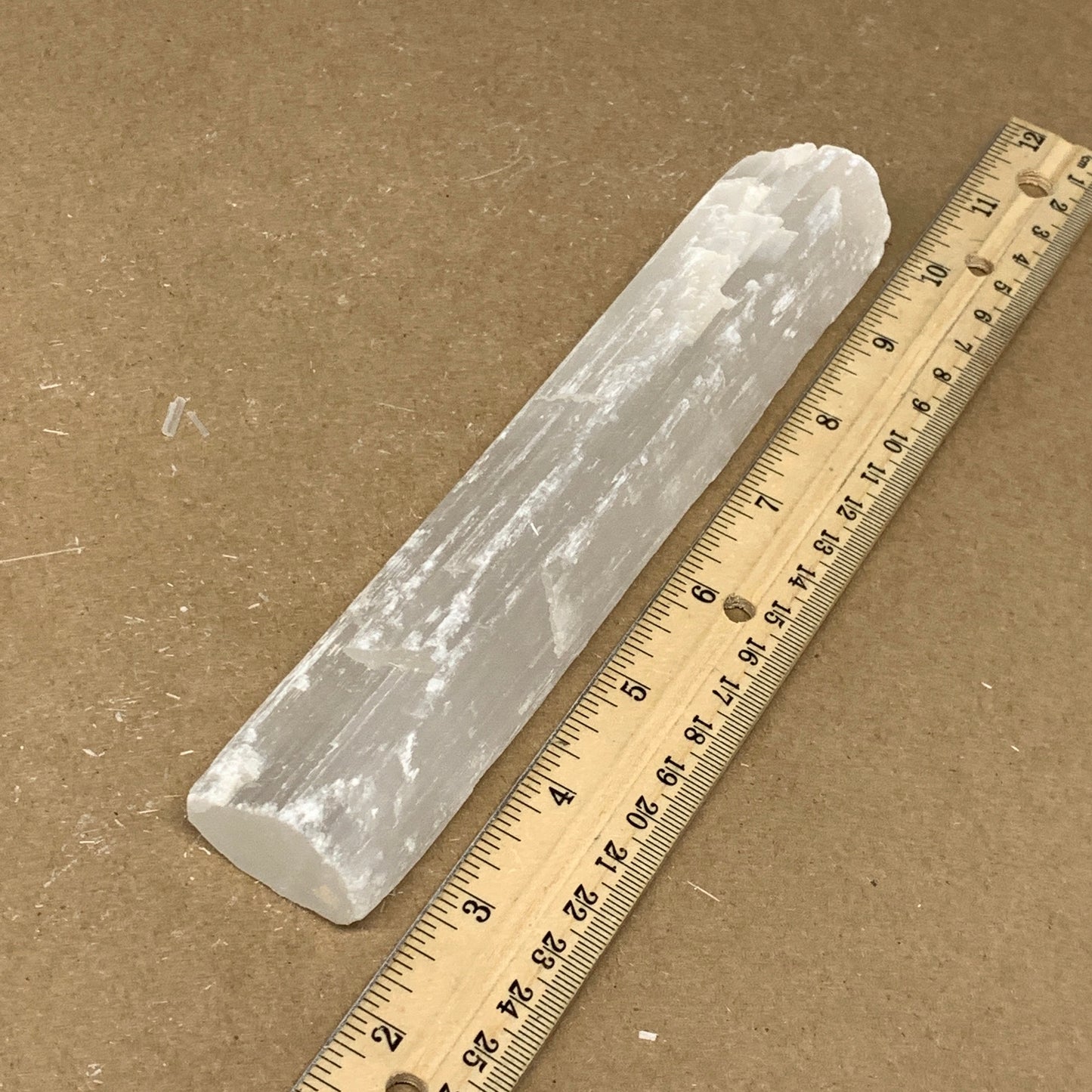 271.1g, 7.5"x1.5"x1", Rough Solid Selenite Crystal Blade Sticks @Morroco,B12222