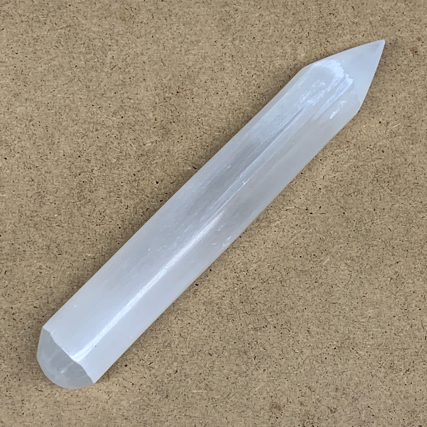 1pc, 75g-135g, 6" Natural Solid Selenite Crystal Wand Massage Stick, B8892