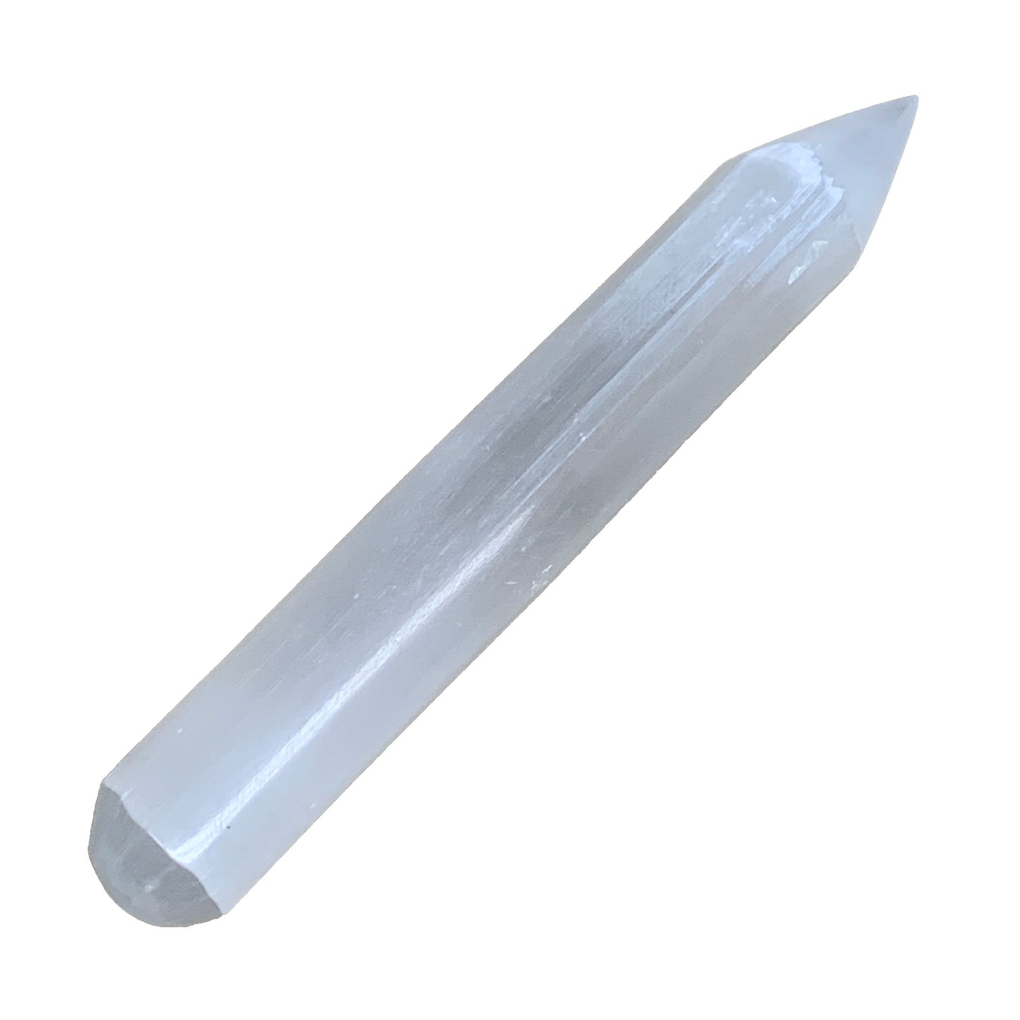 1pc, 75g-135g, 6" Natural Solid Selenite Crystal Wand Massage Stick, B8892