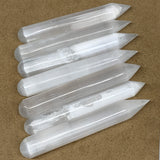 1pc, 75g-135g, 6" Natural Solid Selenite Crystal Wand Massage Stick, B8892