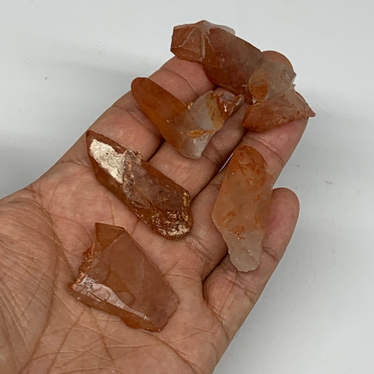 56.2g, 1.4"-2.1", 5pcs, Natural Red Quartz Crystal Terminated @Morocco, B11384