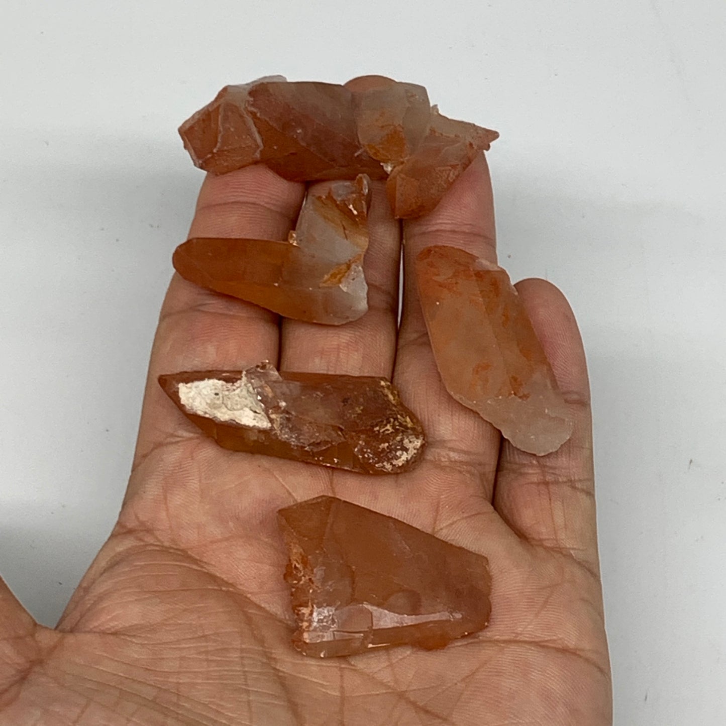 56.2g, 1.4"-2.1", 5pcs, Natural Red Quartz Crystal Terminated @Morocco, B11384