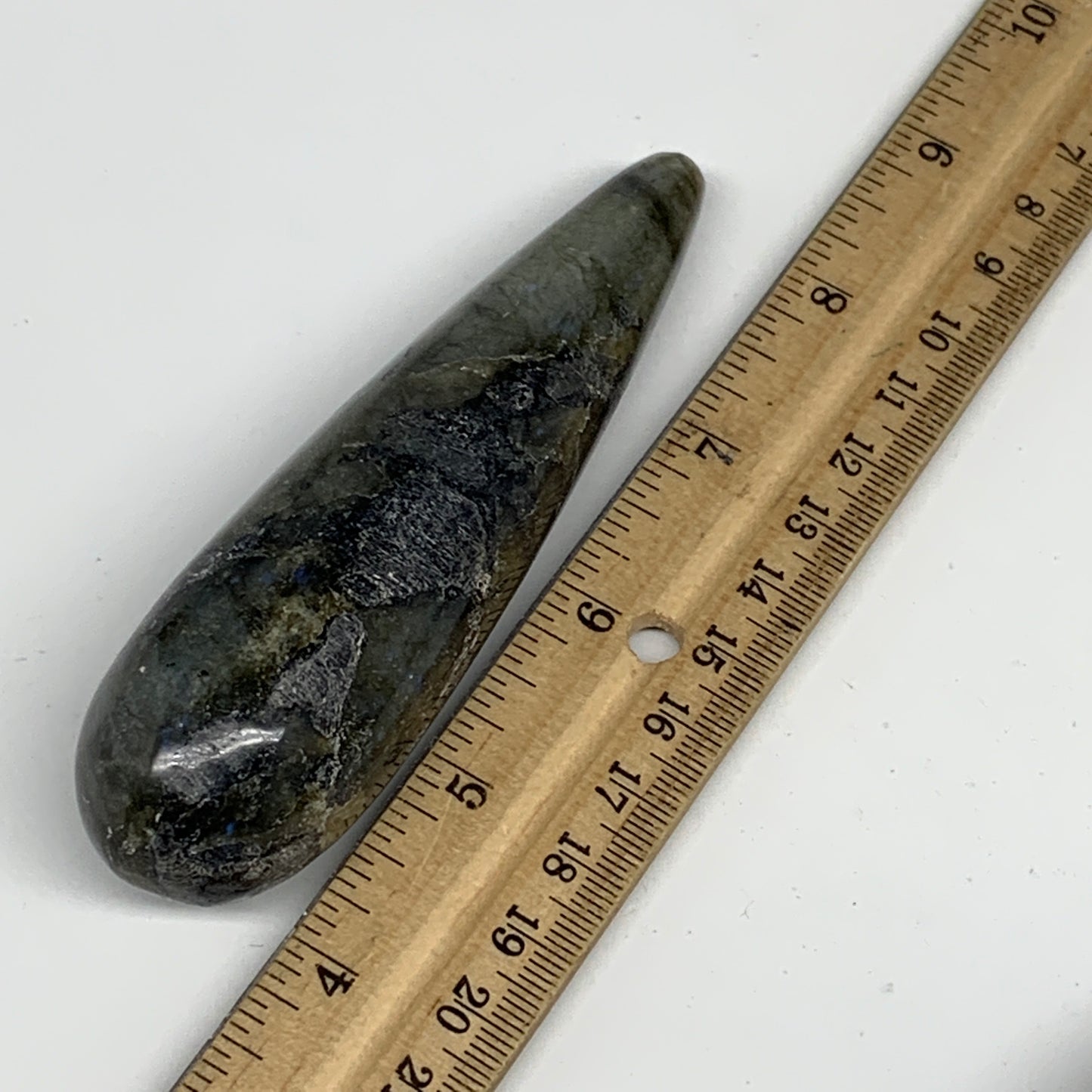 145.3g,4.5"x1.2" Natural Labradorite Wand Stick, Home Decor, Collectible, B6008