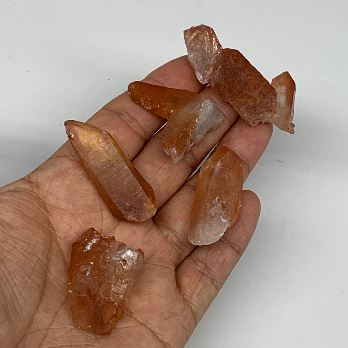 56.2g, 1.4"-2.1", 5pcs, Natural Red Quartz Crystal Terminated @Morocco, B11384