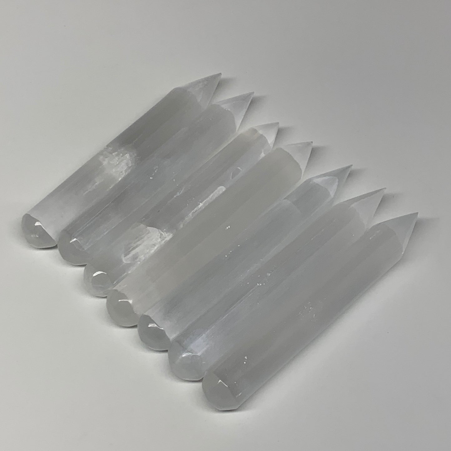 1pc, 75g-135g, 6" Natural Solid Selenite Crystal Wand Massage Stick, B8892