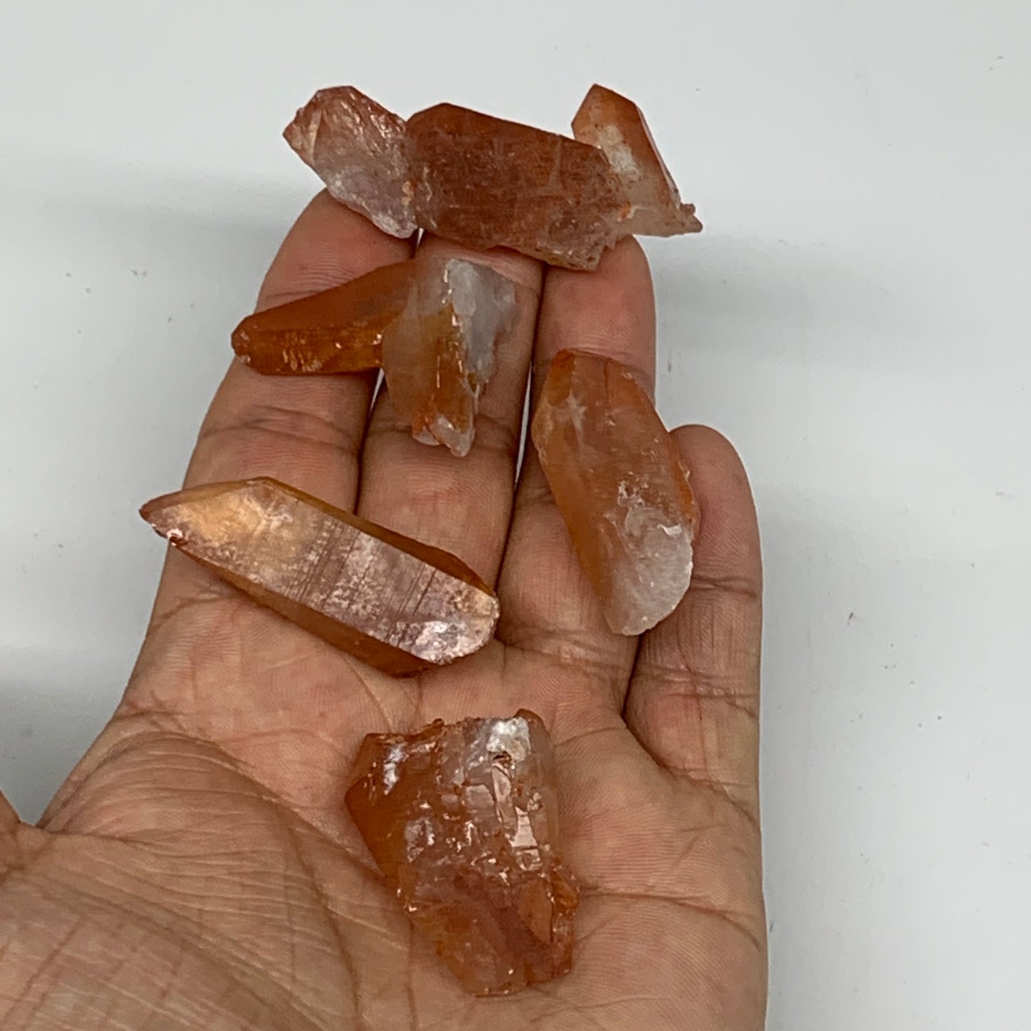 56.2g, 1.4"-2.1", 5pcs, Natural Red Quartz Crystal Terminated @Morocco, B11384