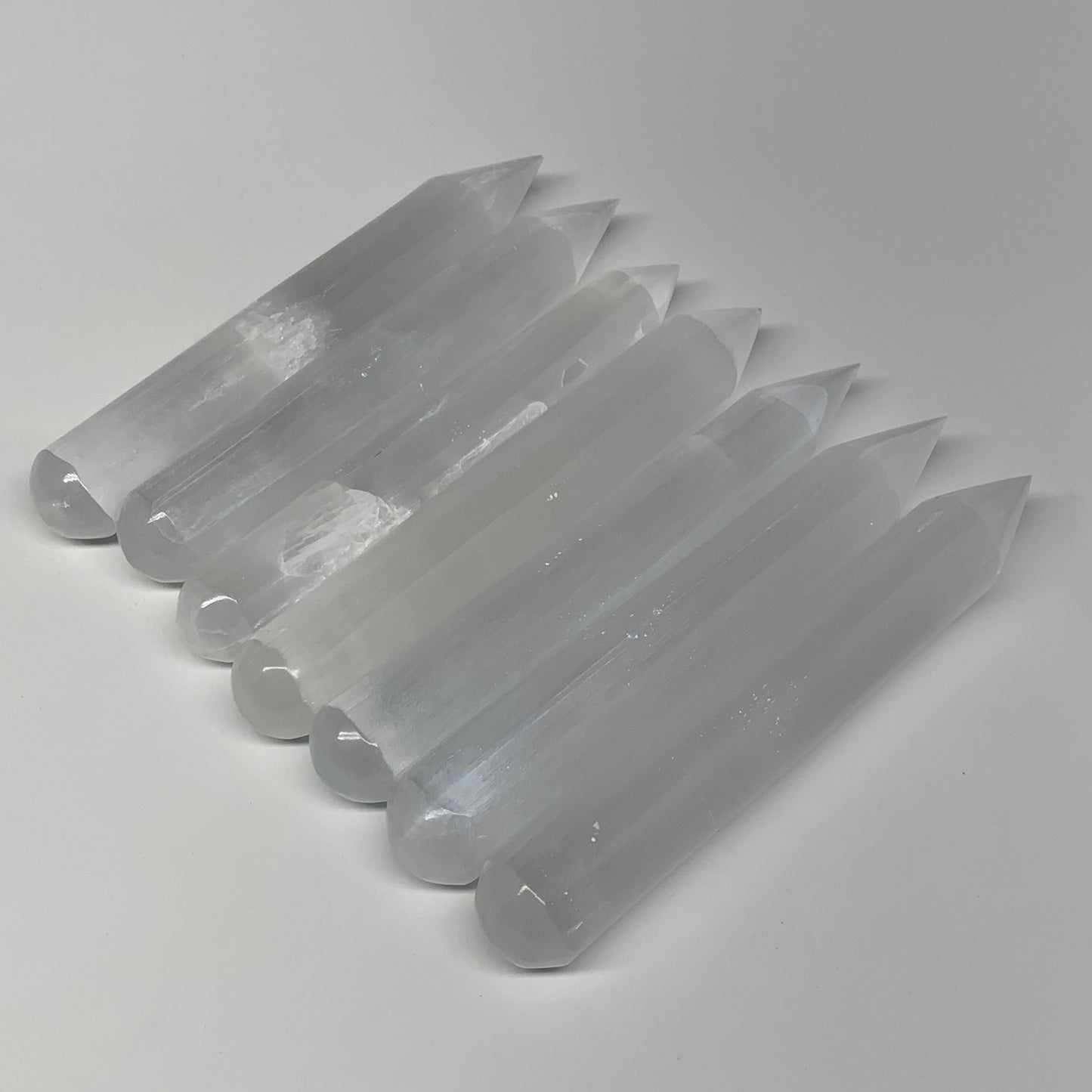 1pc, 75g-135g, 6" Natural Solid Selenite Crystal Wand Massage Stick, B8892