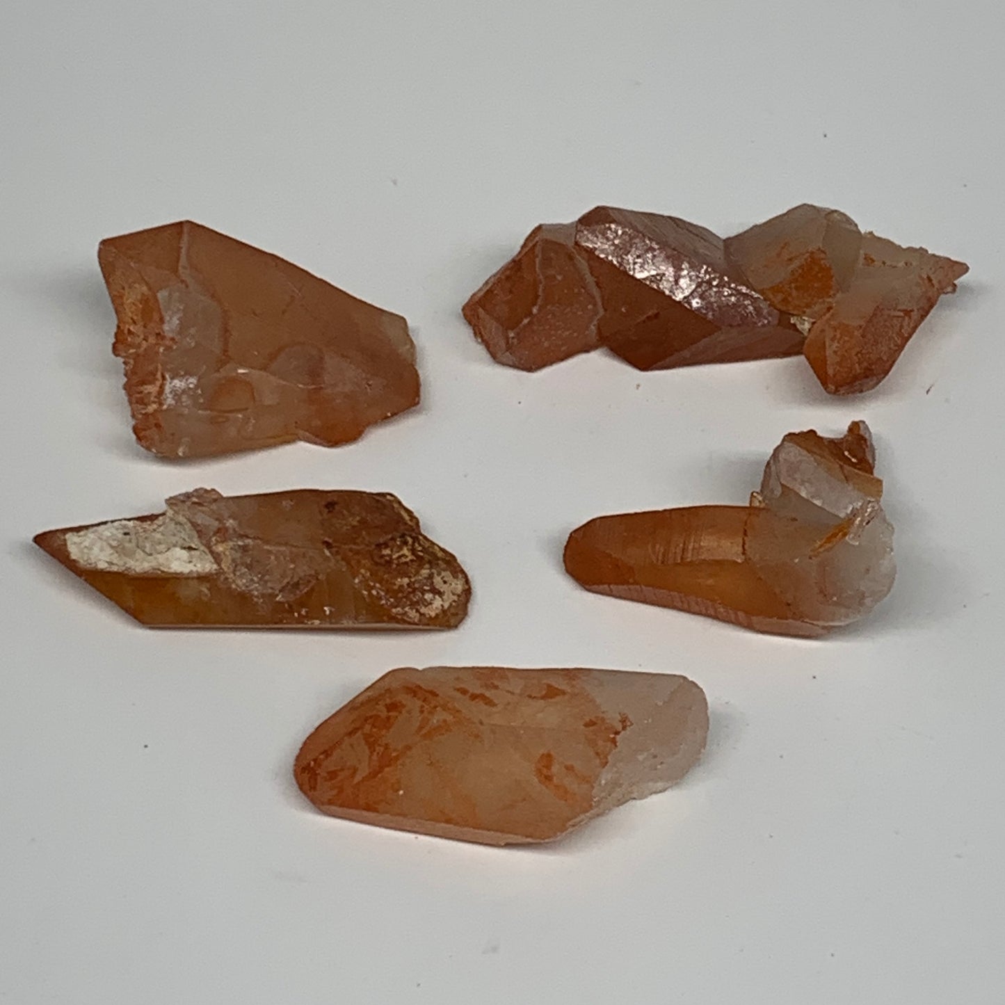 56.2g, 1.4"-2.1", 5pcs, Natural Red Quartz Crystal Terminated @Morocco, B11384