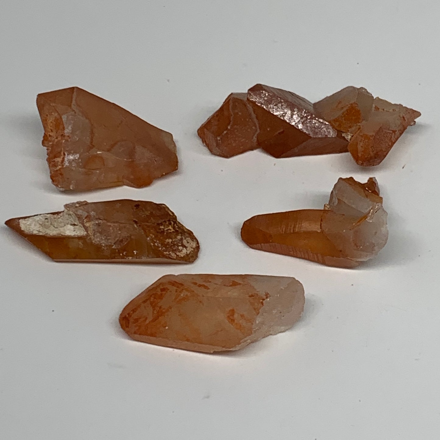 56.2g, 1.4"-2.1", 5pcs, Natural Red Quartz Crystal Terminated @Morocco, B11384