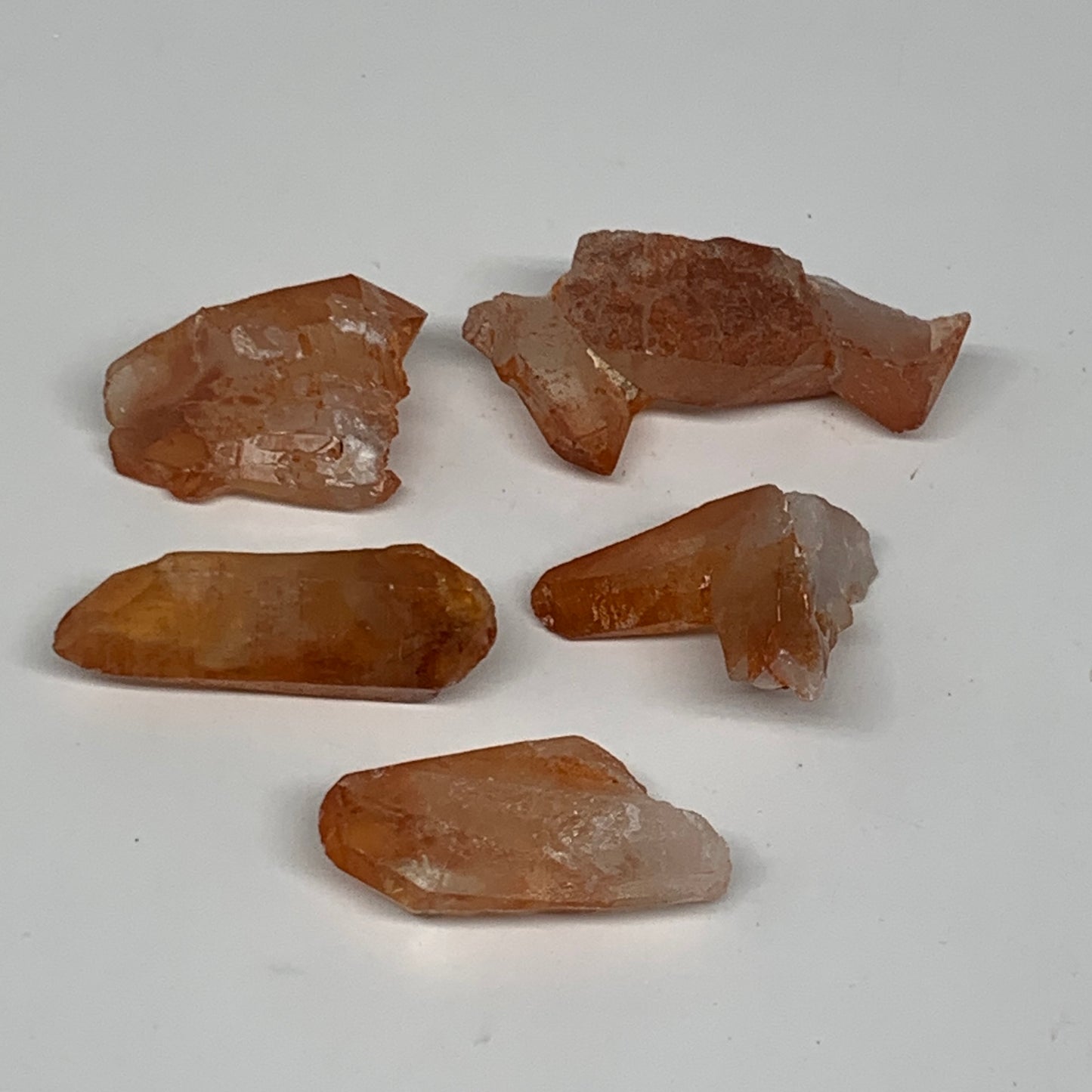 56.2g, 1.4"-2.1", 5pcs, Natural Red Quartz Crystal Terminated @Morocco, B11384