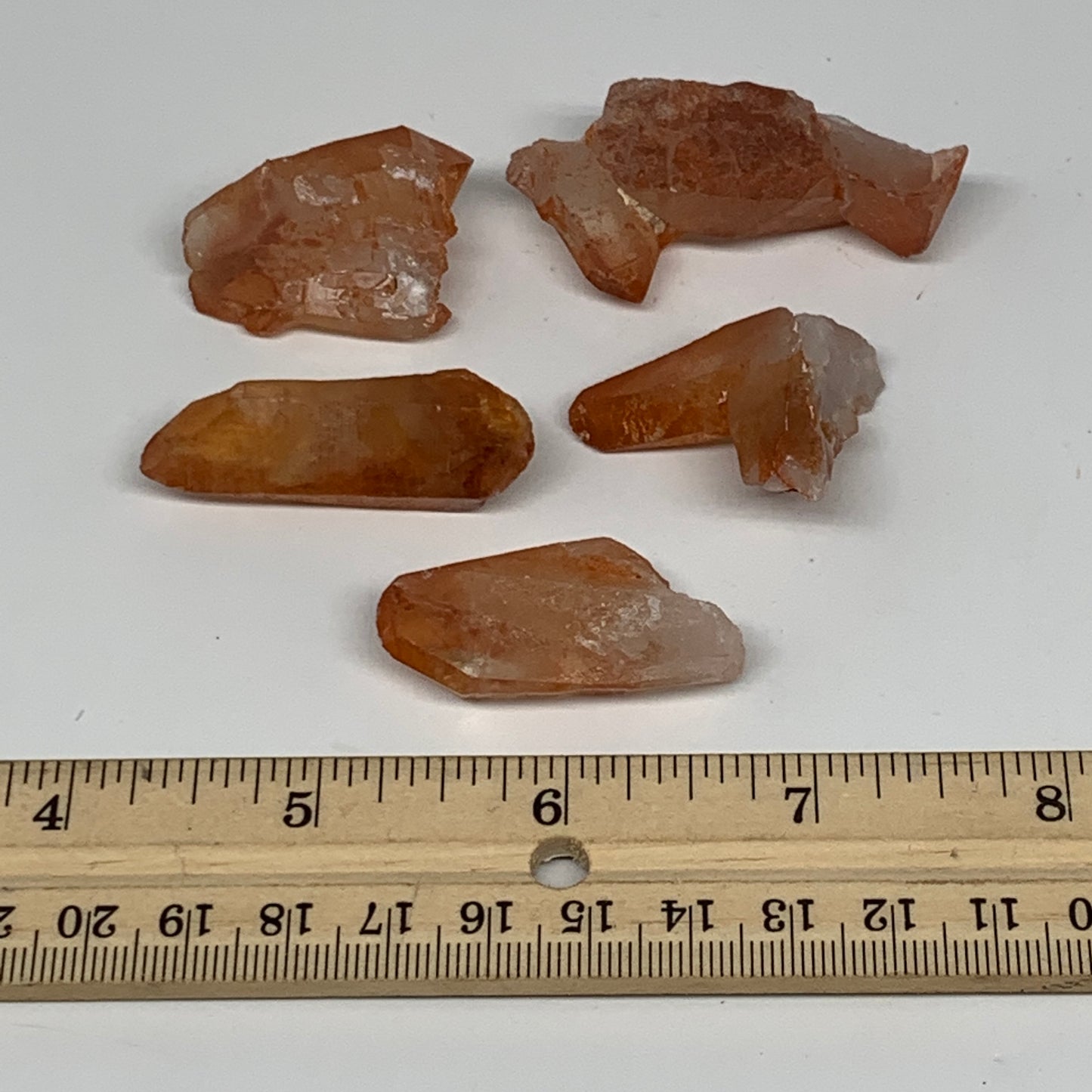 56.2g, 1.4"-2.1", 5pcs, Natural Red Quartz Crystal Terminated @Morocco, B11384