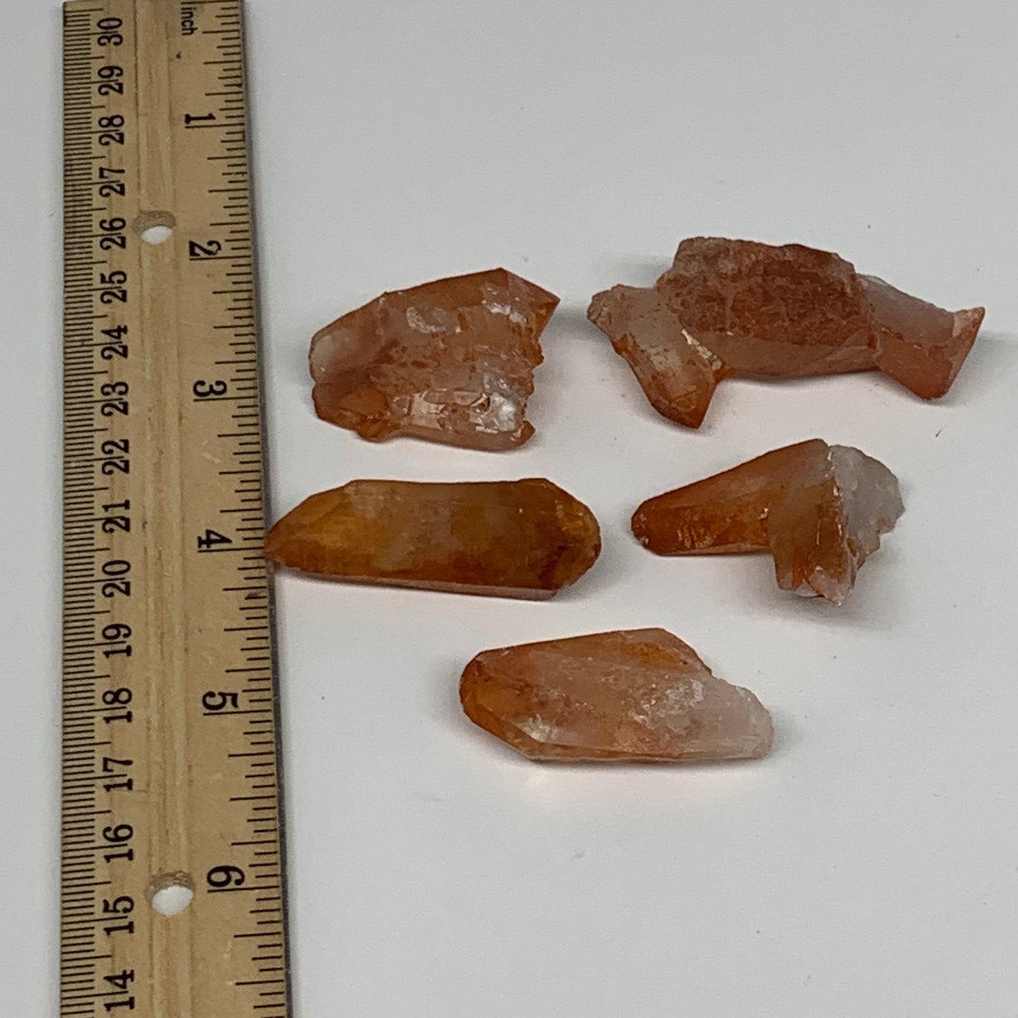 56.2g, 1.4"-2.1", 5pcs, Natural Red Quartz Crystal Terminated @Morocco, B11384