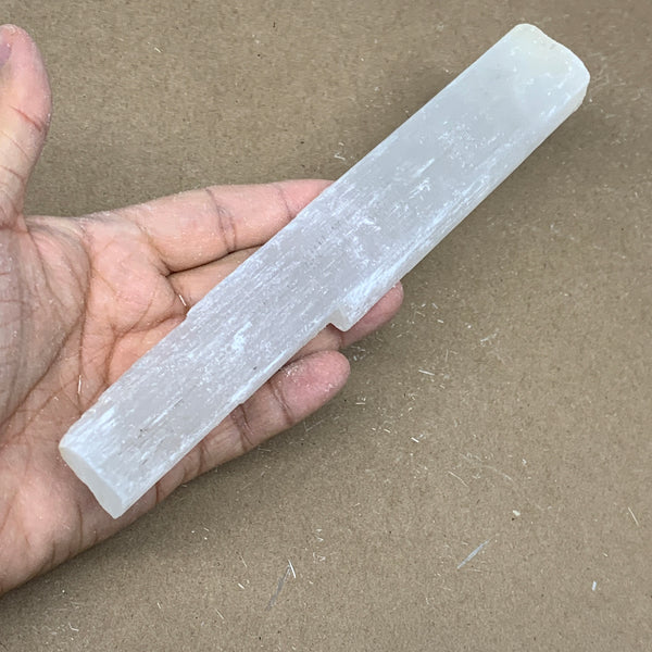 175.1g, 8.25"x1.3"x0.7", Rough Solid Selenite Crystal Blade Sticks @Morroco,B122