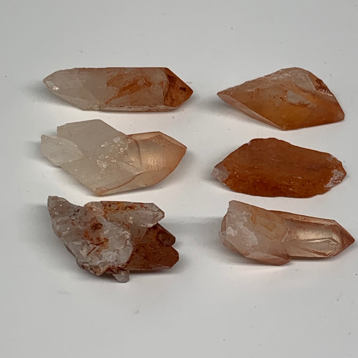 64.1g, 1.3"-1.7", 6pcs, Natural Red Quartz Crystal Terminated @Morocco, B11385