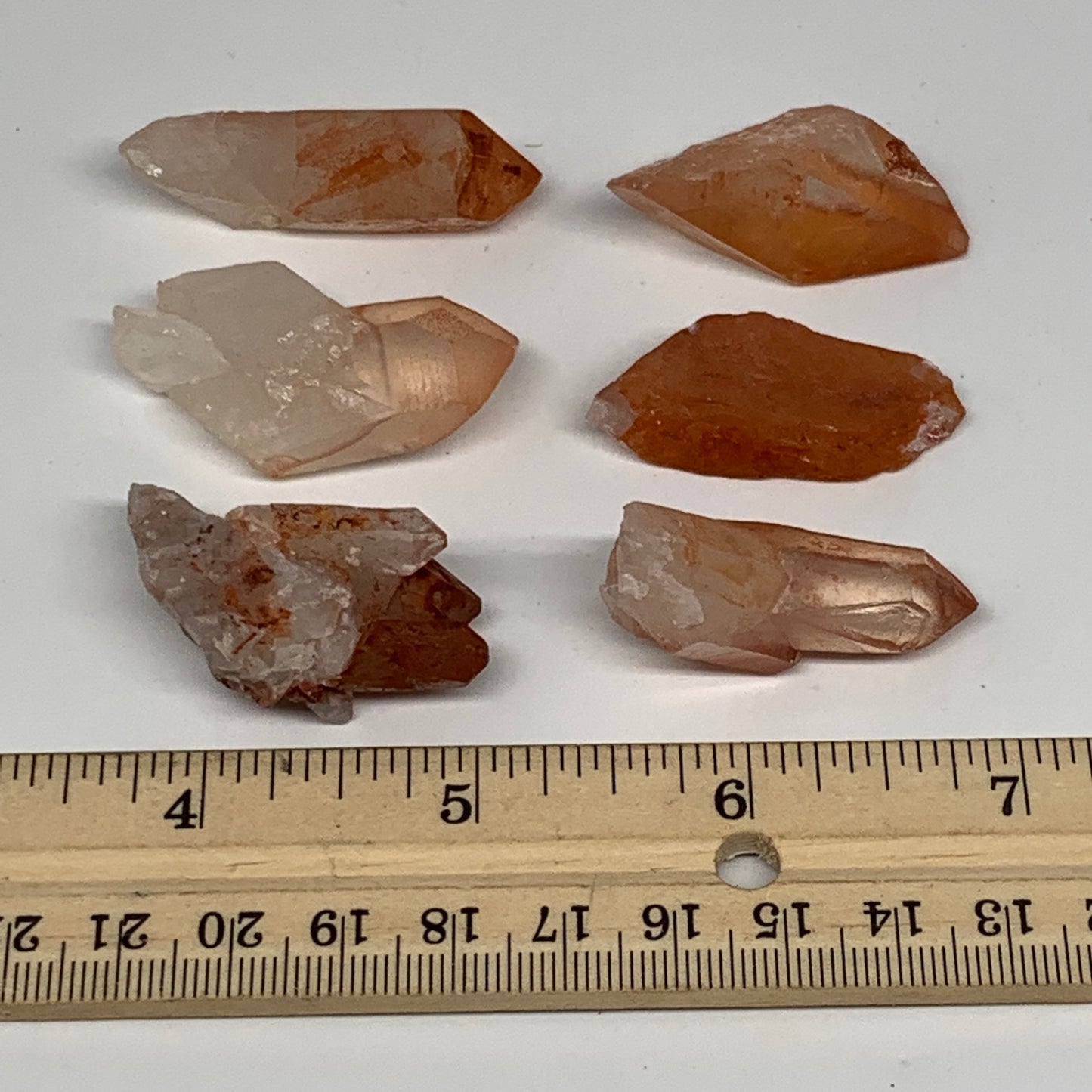 64.1g, 1.3"-1.7", 6pcs, Natural Red Quartz Crystal Terminated @Morocco, B11385