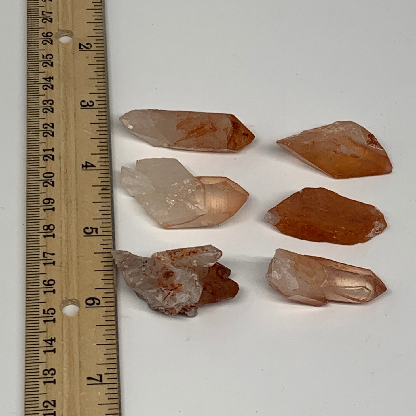 64.1g, 1.3"-1.7", 6pcs, Natural Red Quartz Crystal Terminated @Morocco, B11385