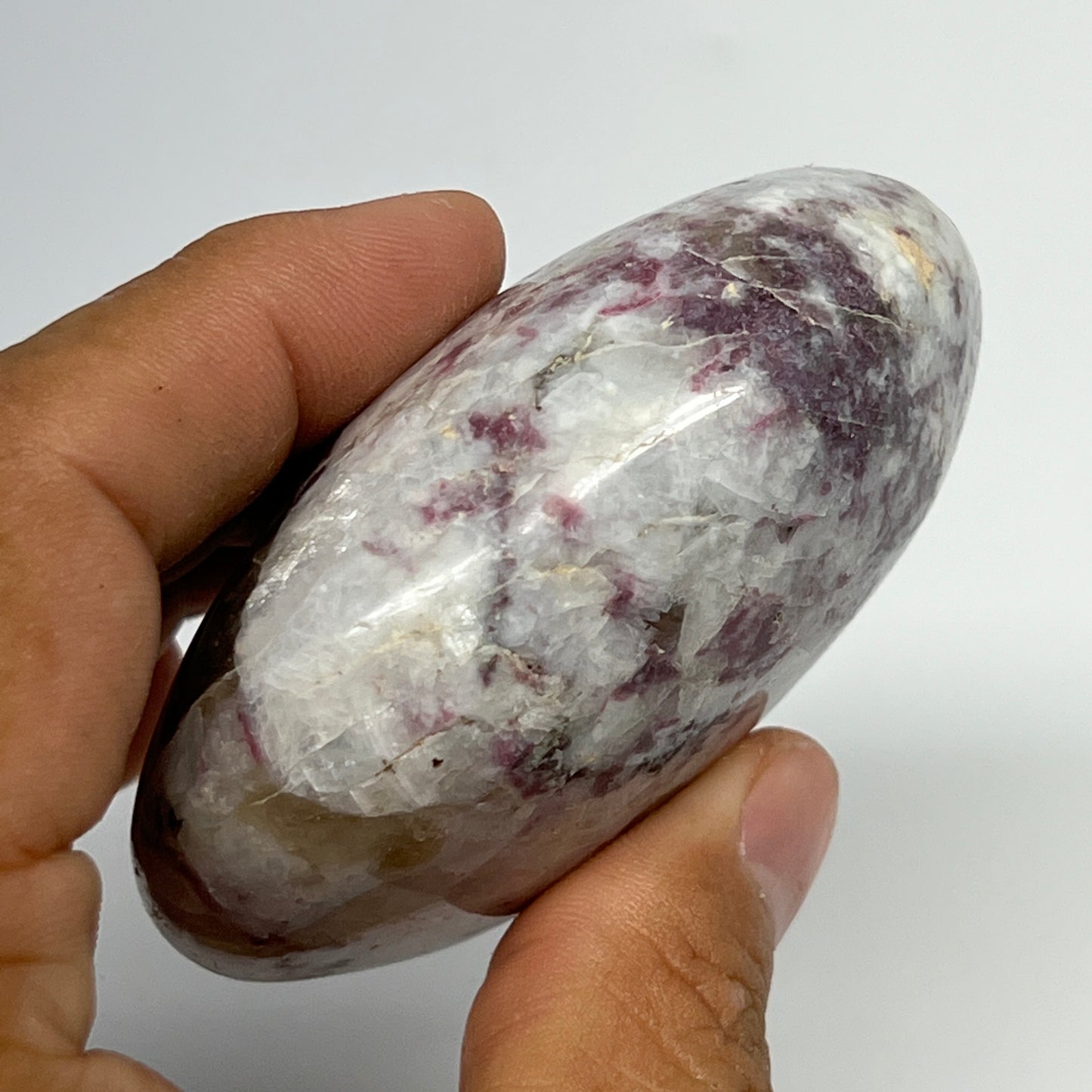 186.9g,2.8"x2.2"x1.3" Tourmaline Rubellite Palm-Stone Reiki @Madagascar,B21014
