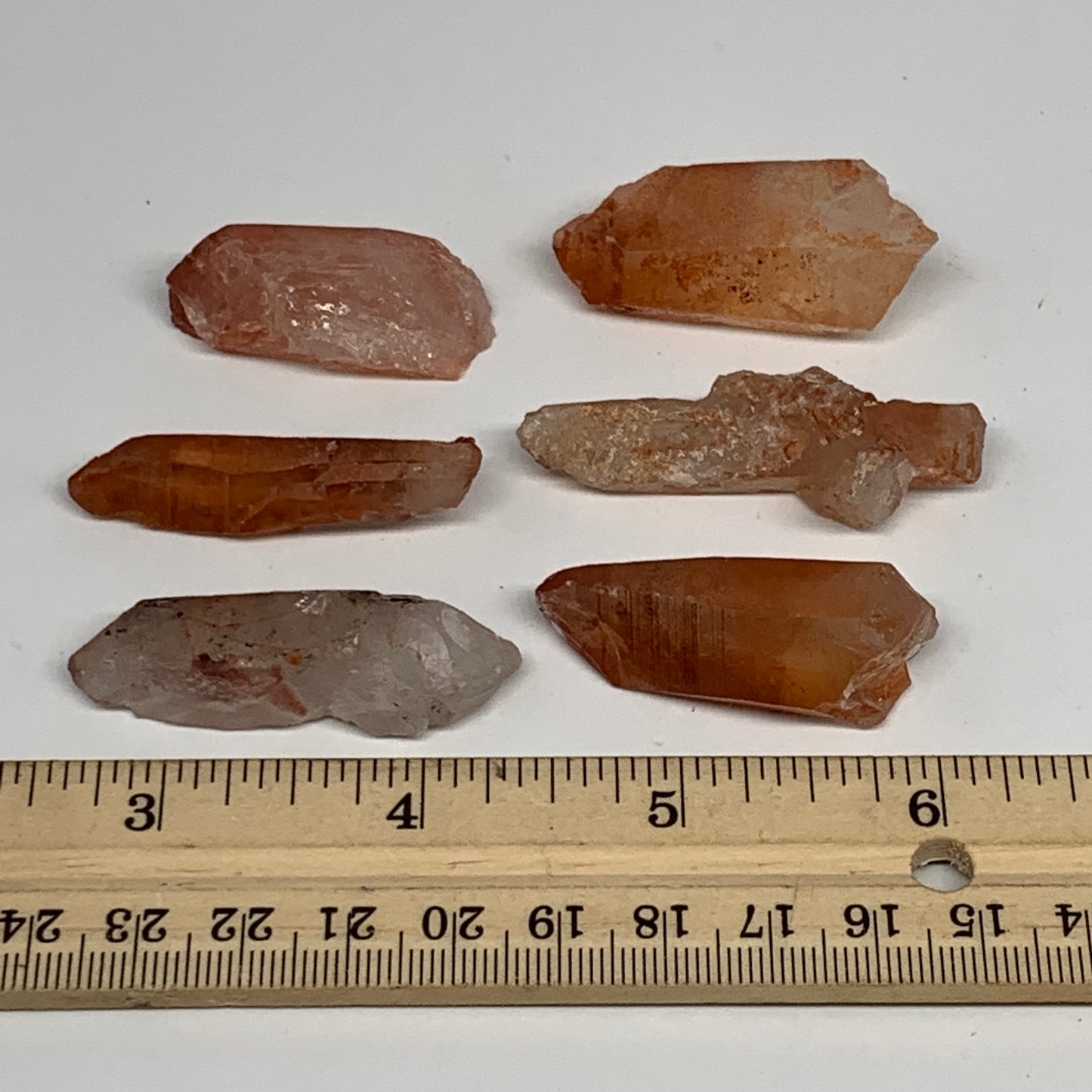 56.7g, 1.4"-2", 6pcs, Natural Red Quartz Crystal Terminated @Morocco, B11387