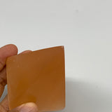 218g, 3.4"x2"  Orange Selenite/Satin Spar Pyramid Crystal @Morocco, B24226