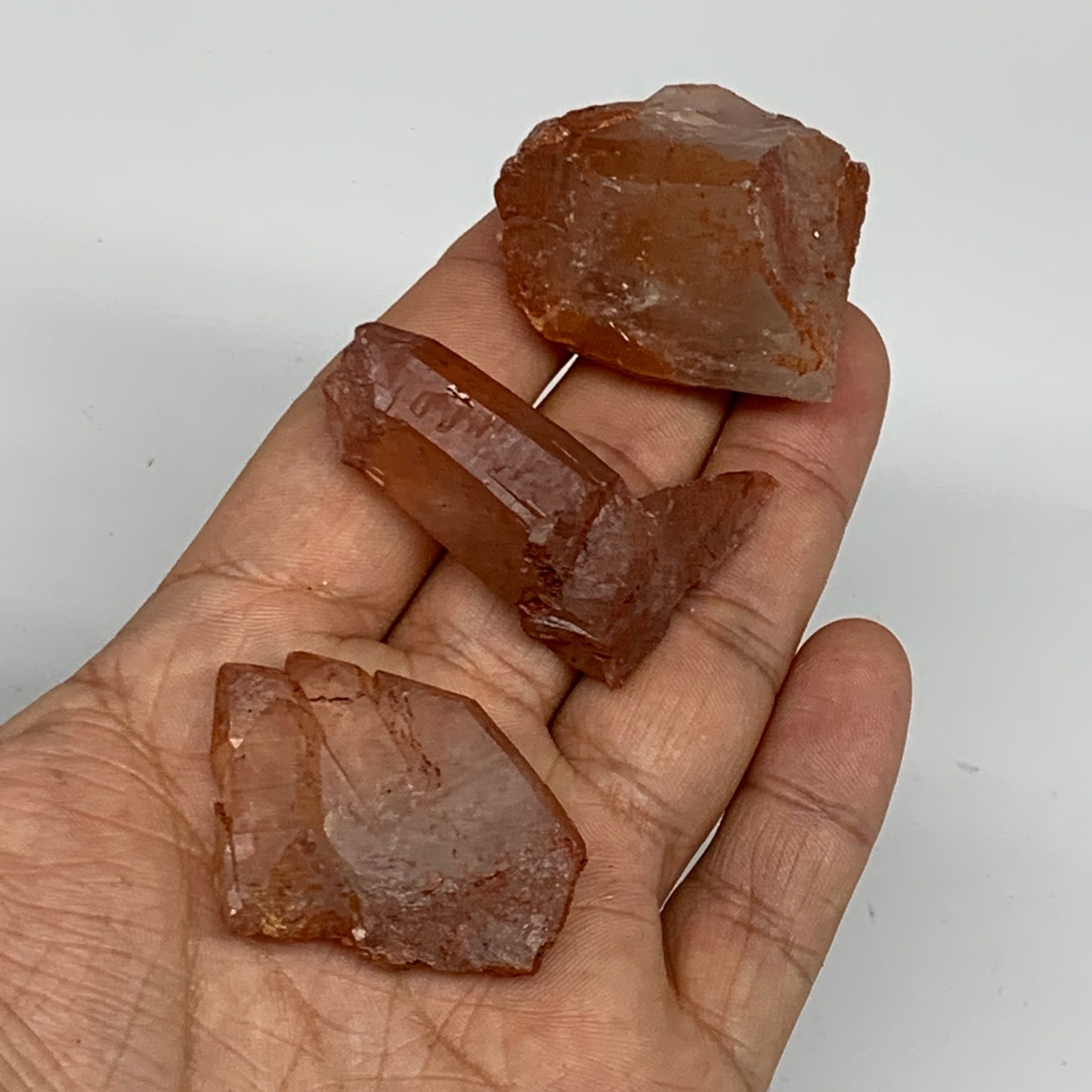 63.1g, 1.5"-1.6", 3pcs, Natural Red Quartz Crystal Terminated @Morocco, B11389