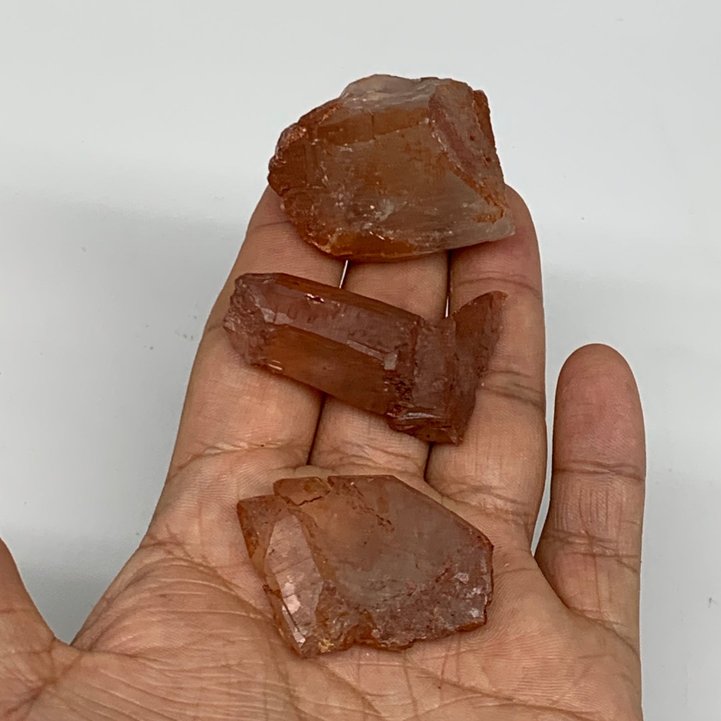 63.1g, 1.5"-1.6", 3pcs, Natural Red Quartz Crystal Terminated @Morocco, B11389