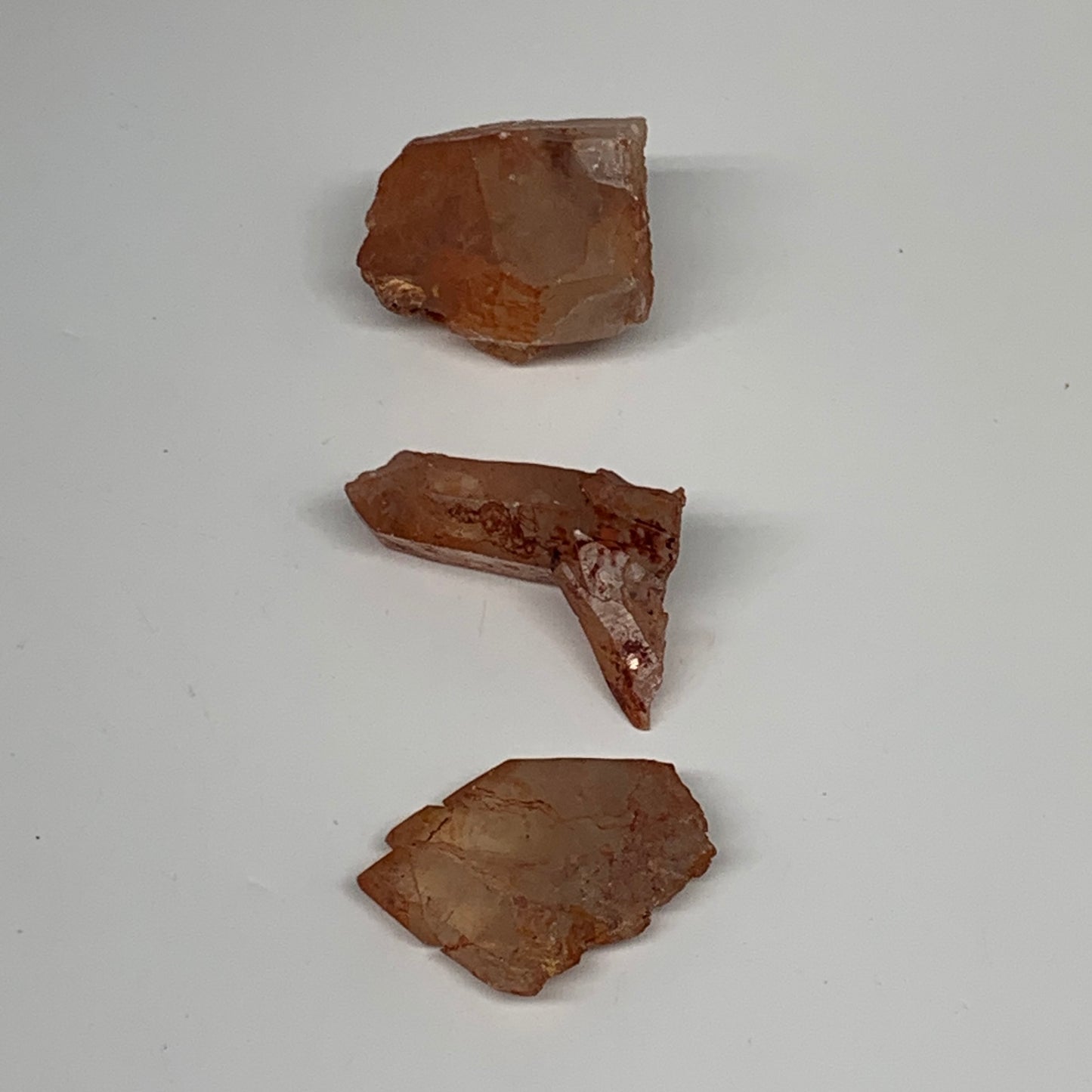 63.1g, 1.5"-1.6", 3pcs, Natural Red Quartz Crystal Terminated @Morocco, B11389