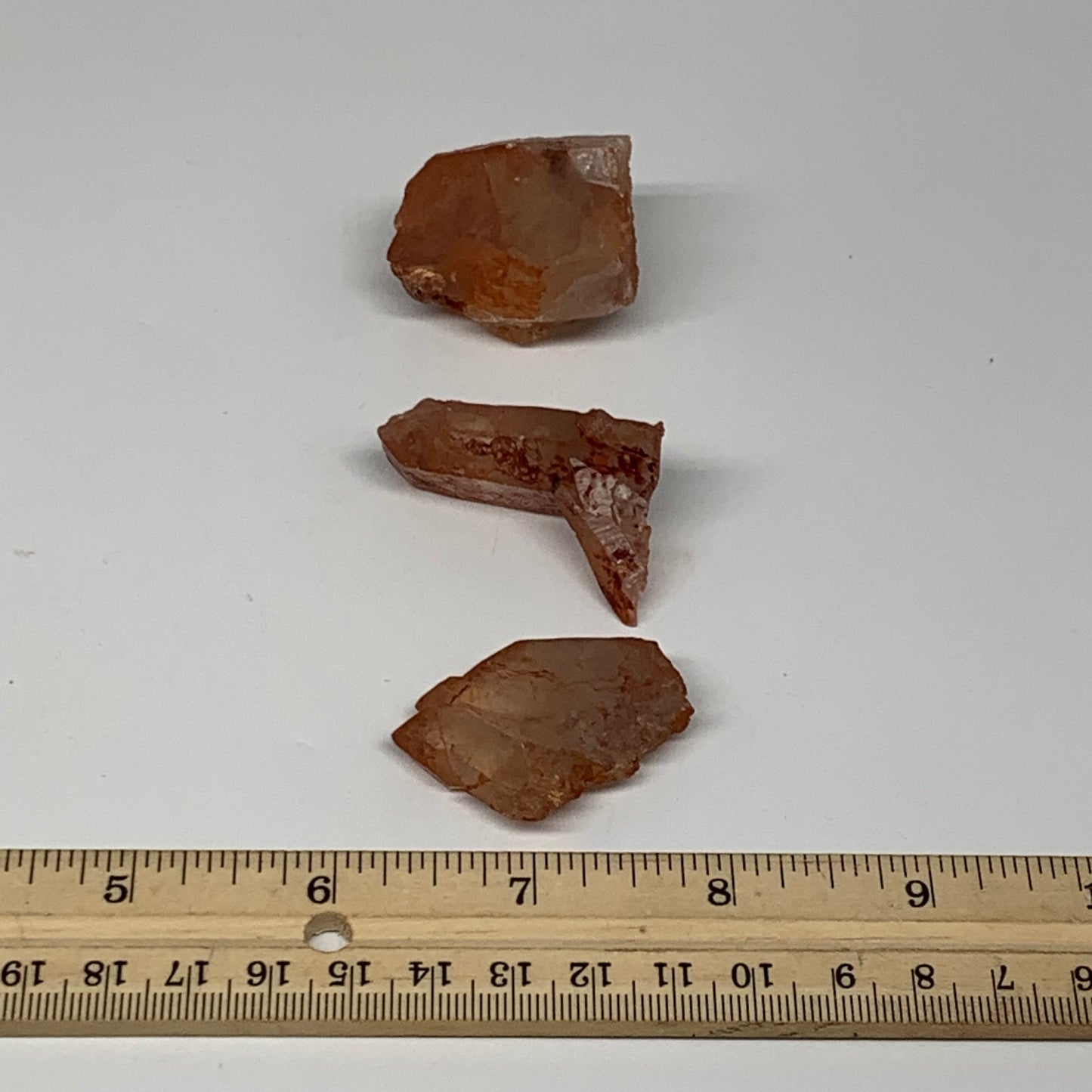 63.1g, 1.5"-1.6", 3pcs, Natural Red Quartz Crystal Terminated @Morocco, B11389