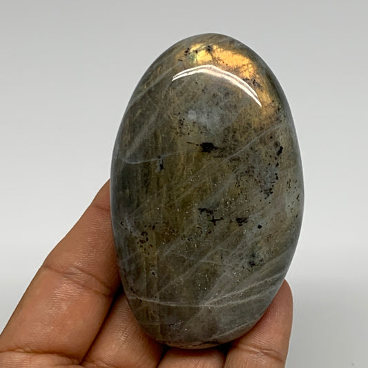 167.5g,3.2"x1.9"x1.1", Labradorite Palm-stone Tumbled Reiki @Madagascar,B16321