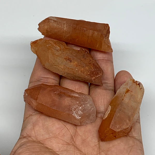 78.6g, 1.7"-2.1", 4pcs, Natural Red Quartz Crystal Terminated @Morocco, B11391