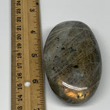 167.5g,3.2"x1.9"x1.1", Labradorite Palm-stone Tumbled Reiki @Madagascar,B16321